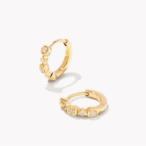 🌸KENDRA SCOTT DAVIE TRIO HUGGIES IN WHITE SAPPHIRE - 18K GOLD VERMEIL